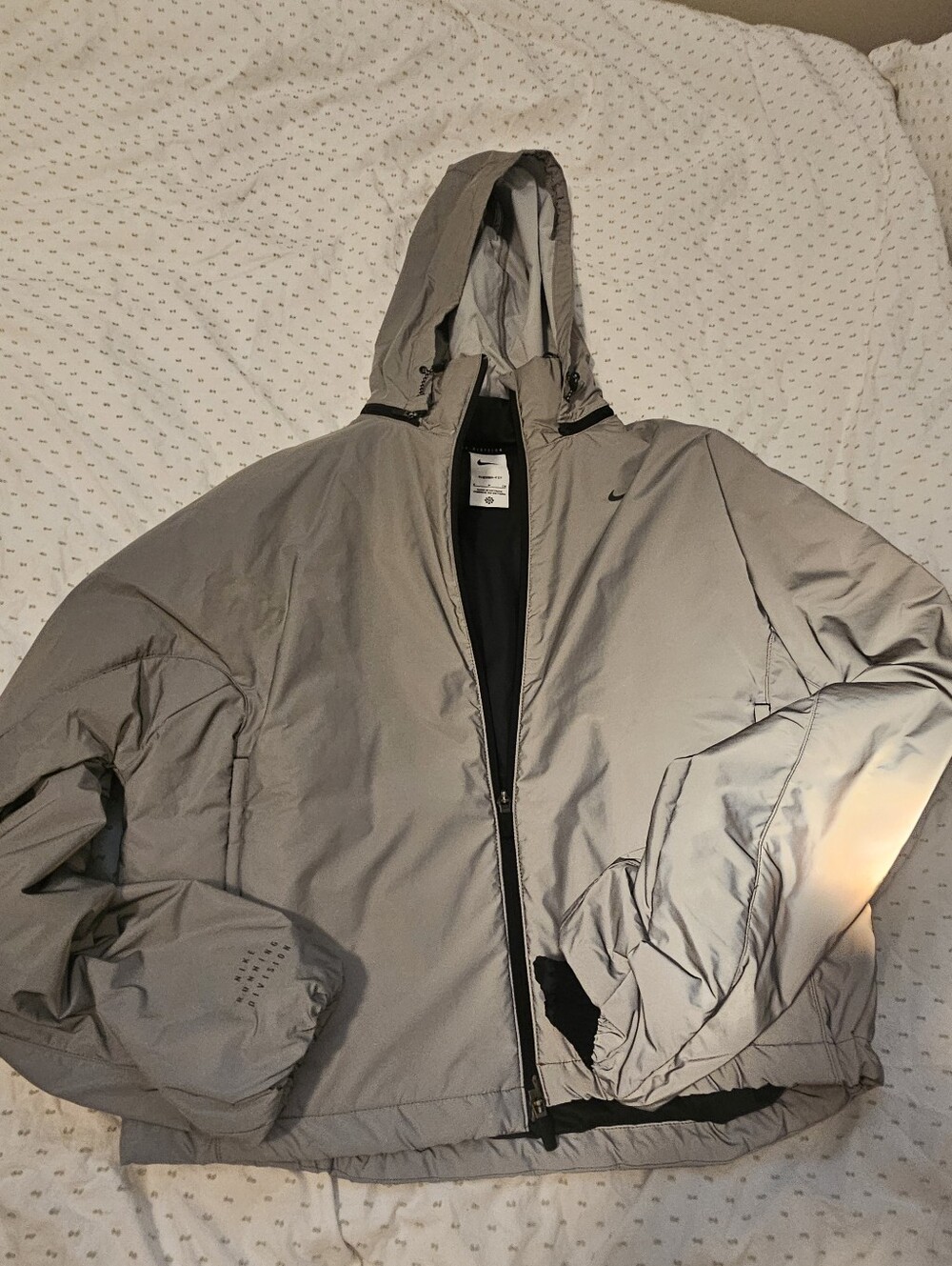 Nike Gray Hooded Bomber Jacket